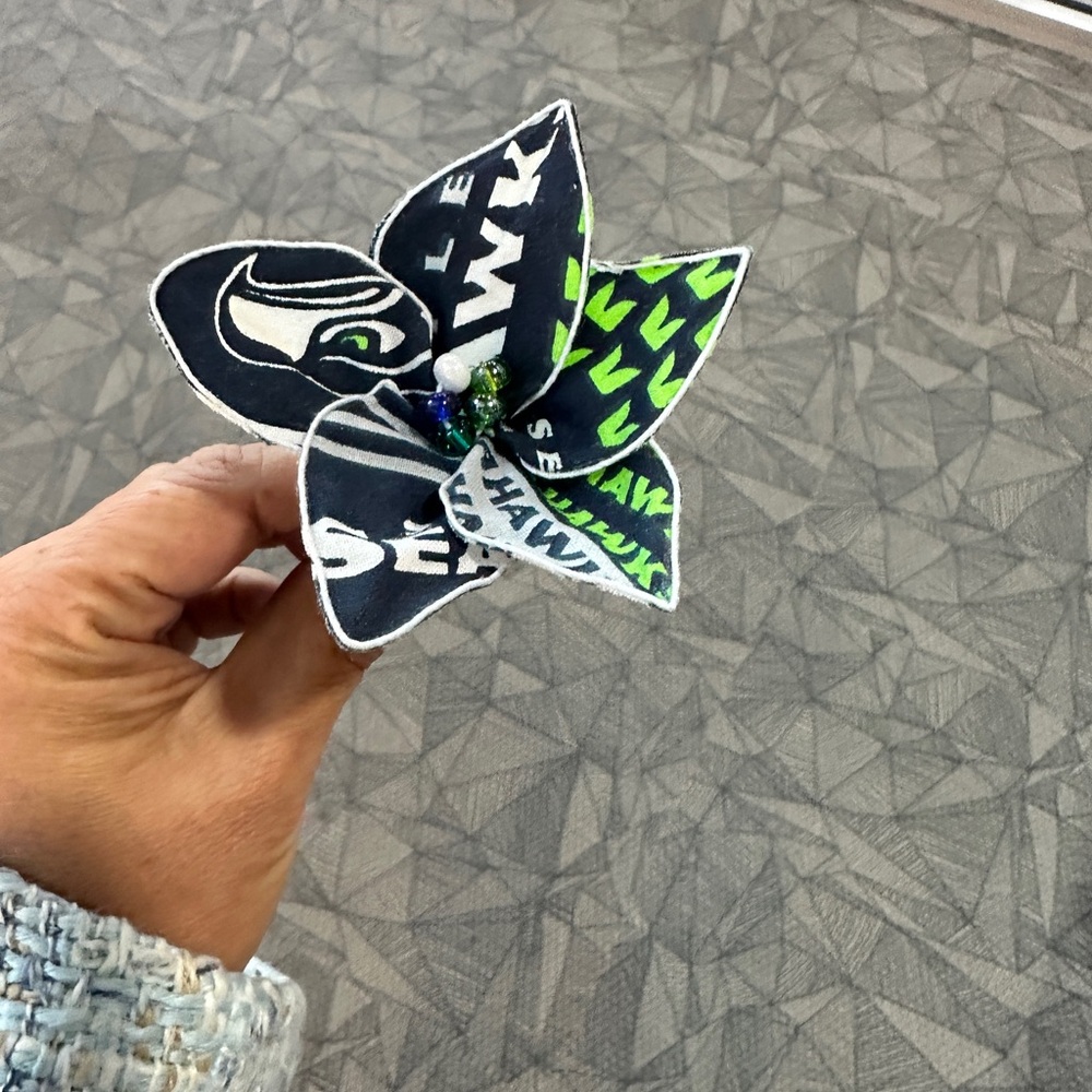 Seahawks Plumeria Hair Accessory